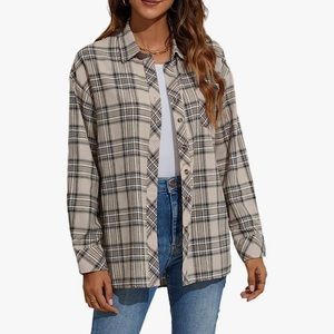 Women's Long Sleeve Shirt Street Fashion Flannel Plaid Shirt